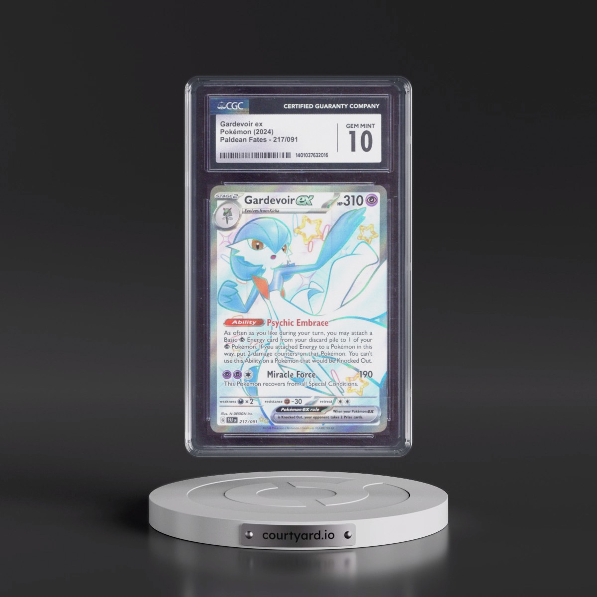2024 Paldean Fates - PAF EN #217/091 Gardevoir ex - Shiny Ultra Rare Holo (CGC 10 GEM MINT)