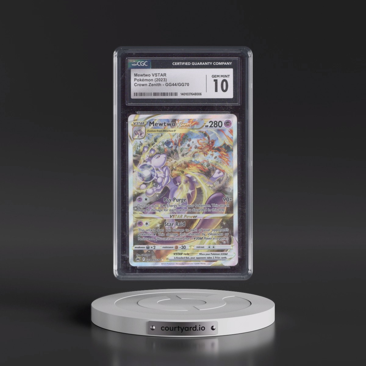 2023 Crown Zenith Mewtwo VSTAR - Galarian Gallery Holo #GG44/GG70 CGC 10