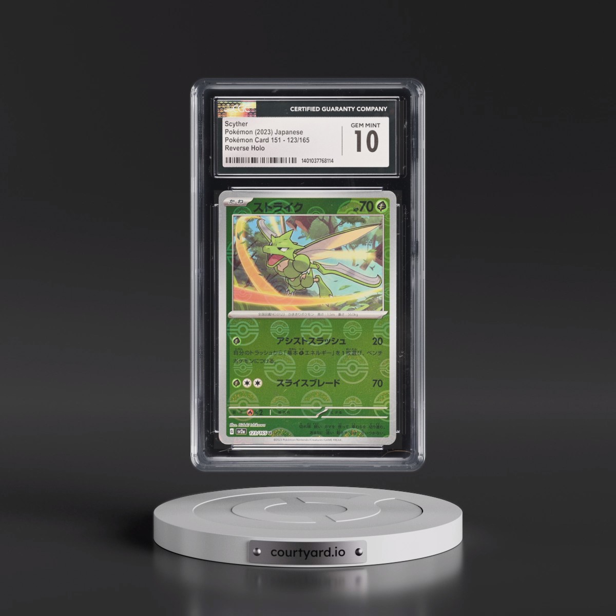 2023 Pokémon Card 151 #123/165 Scyther - Reverse Holo Poké Ball (CGC 10 GEM MINT)