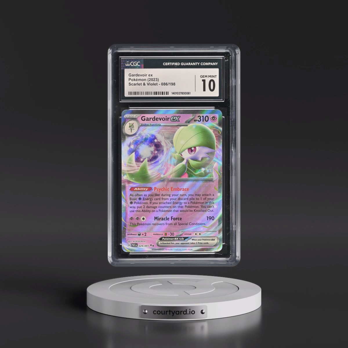 2023 Scarlet & Violet #086/198 Gardevoir ex - Holo (CGC 10 GEM MINT)