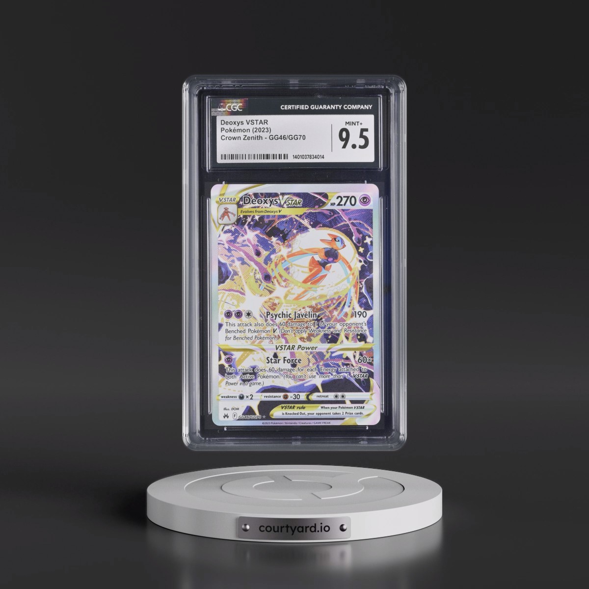 2023 Crown Zenith #GG46/GG70 Deoxys VSTAR - Galarian Gallery Holo (CGC 9.5 MINT+)