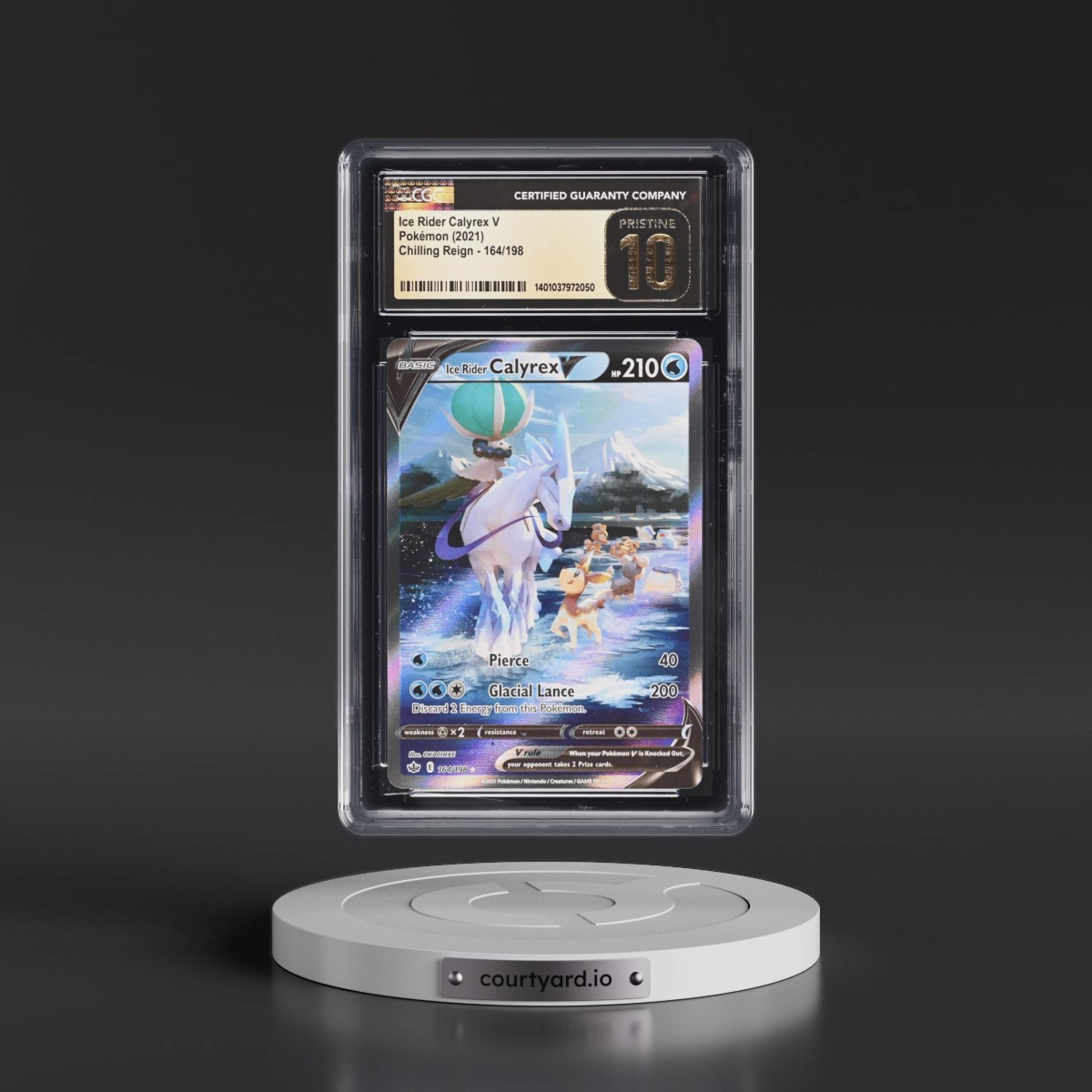 2021 Chilling Reign #164/198 Ice Rider Calyrex V - Ultra Rare Holo (CGC 10 PRISTINE)