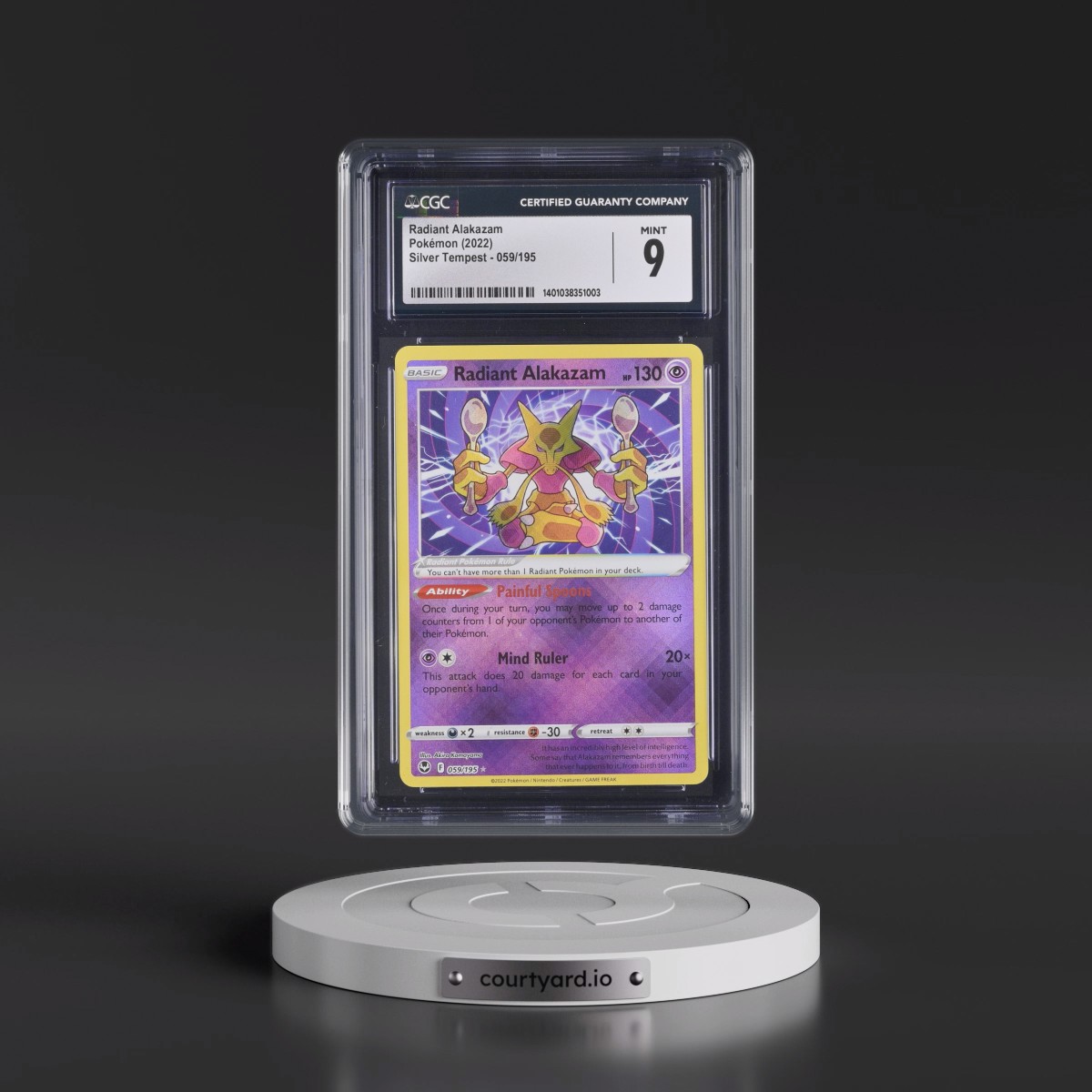 2022 Silver Tempest #059/195 Radiant Alakazam - Holo (CGC 9 MINT)