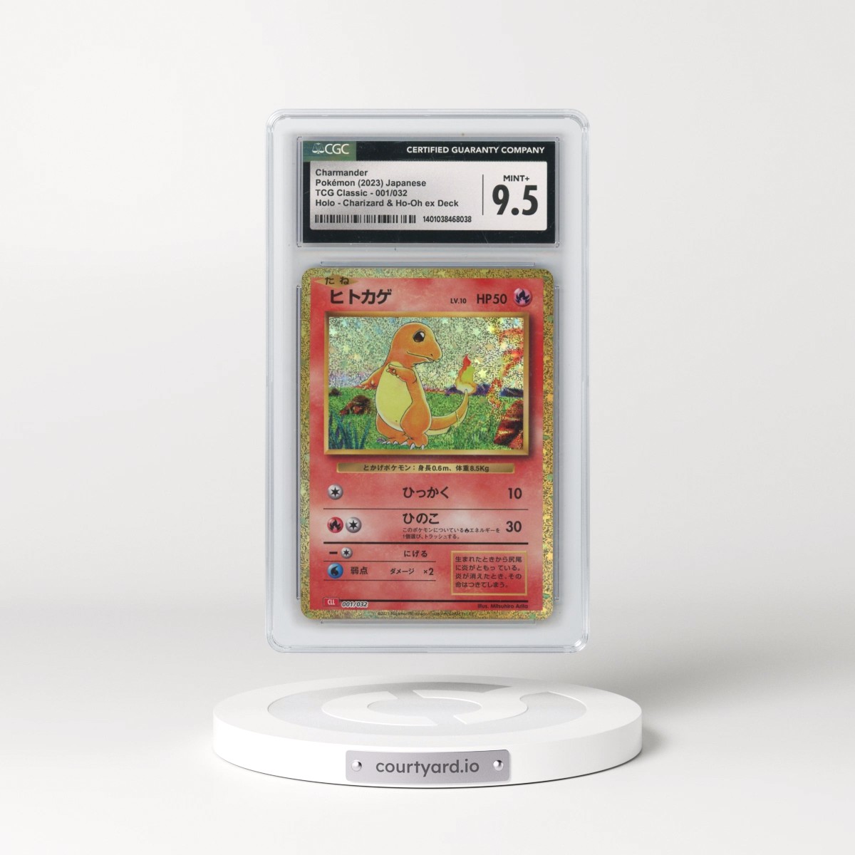 2023 Trading Card Game Classic - CLF, CLL, CLK #001/032 Charmander - Charizard &amp; Ho-Oh ex Deck - CLL Holo (CGC 9.5 MINT+)