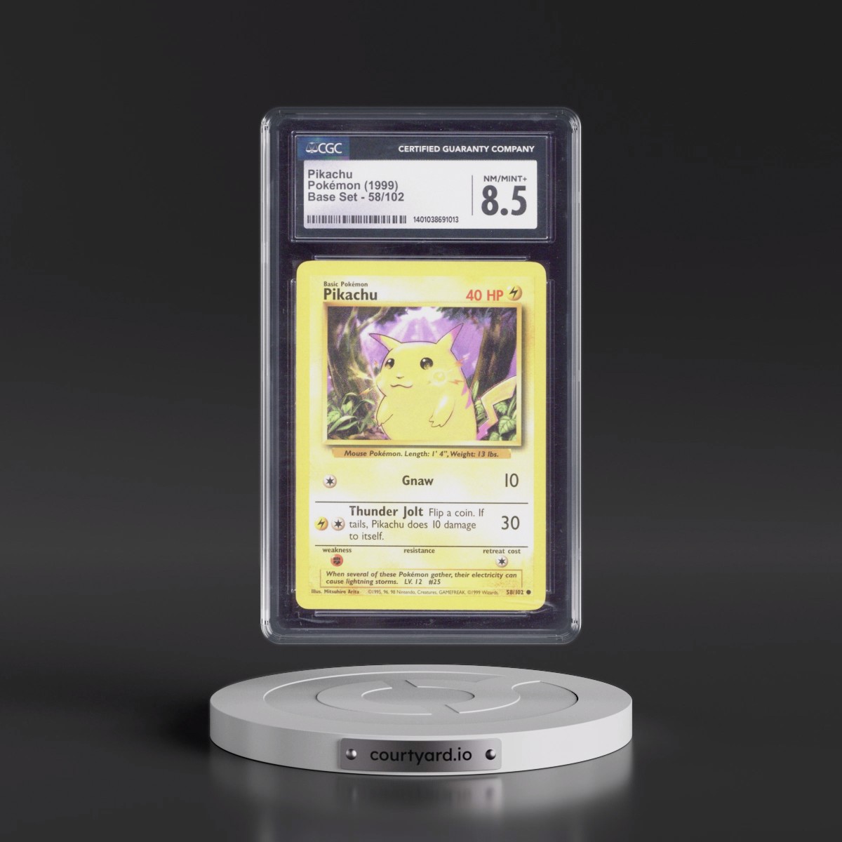 1999 Base Set #58/102 Pikachu - Yellow Cheeks (CGC 8.5 NM-MT+)
