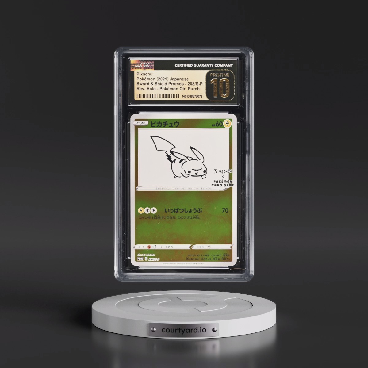 2019 Sword & Shield Promos #208/S-P Pikachu - Reverse Holo YU NAGABA x Pokémon () (CGC 10 PRISTINE)
