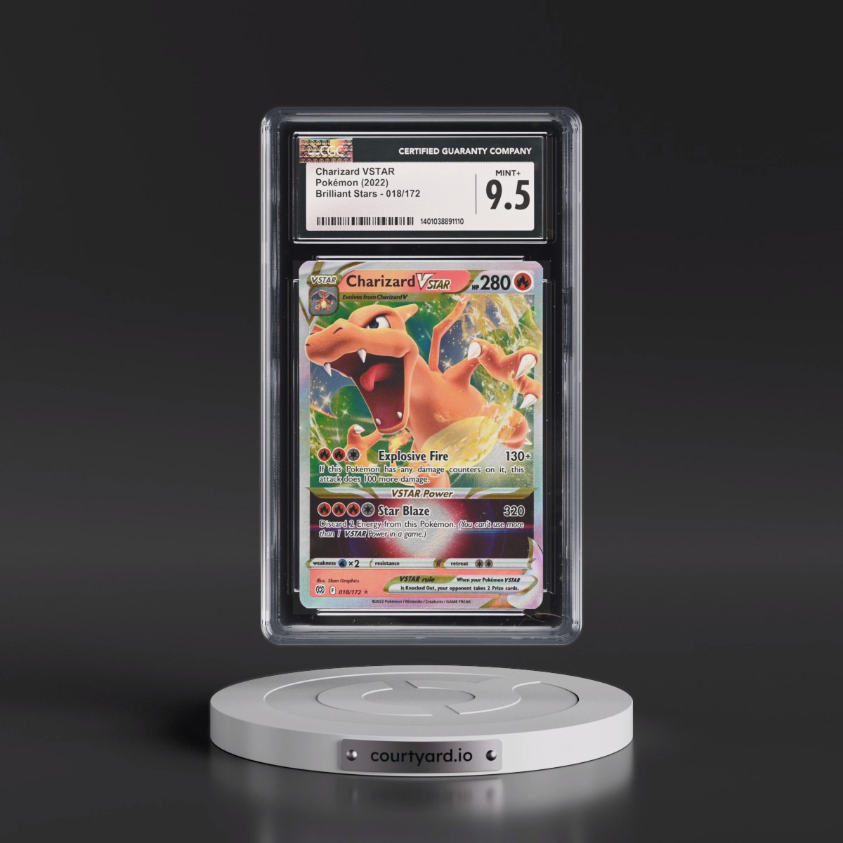 2022 Brilliant Stars #018/172 Charizard VSTAR - Holo (CGC 9.5 MINT+)