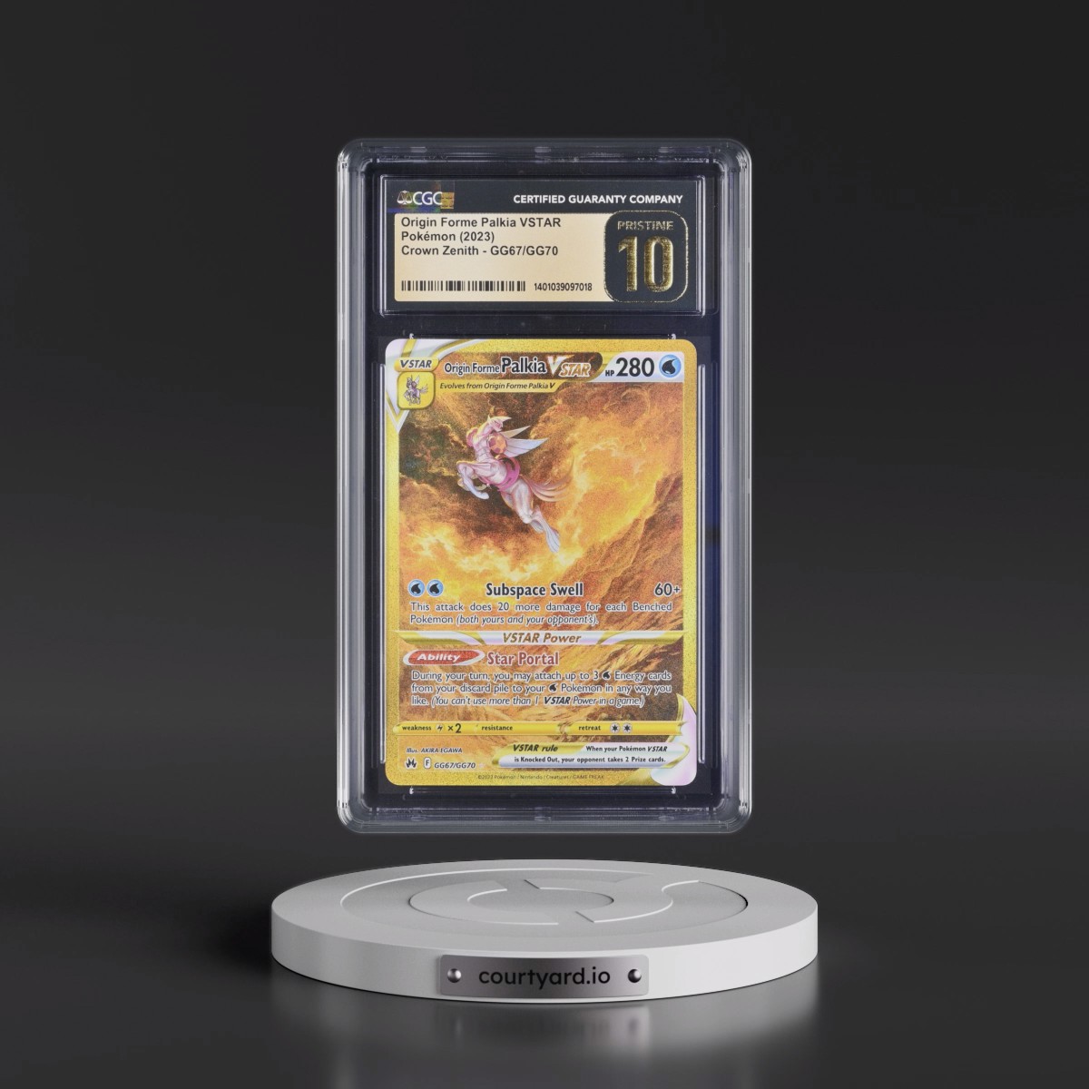 2023 Crown Zenith #GG67/GG70 Origin Forme Palkia VSTAR - Galarian Gallery Holo (CGC 10 PRISTINE)