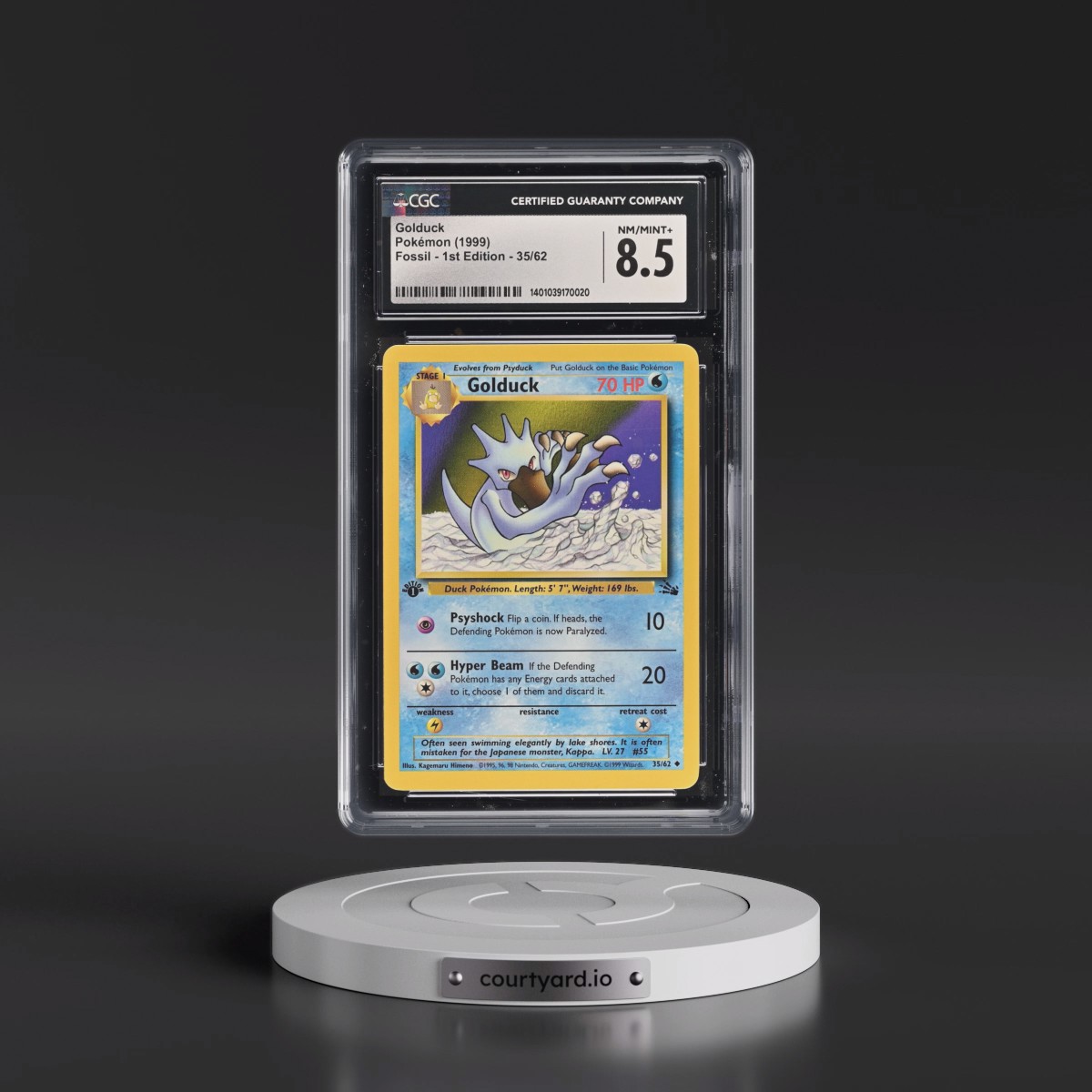1999 Fossil #35/62 Golduck - 1st Edition 1st Edition (CGC 8.5 NM-MT+)