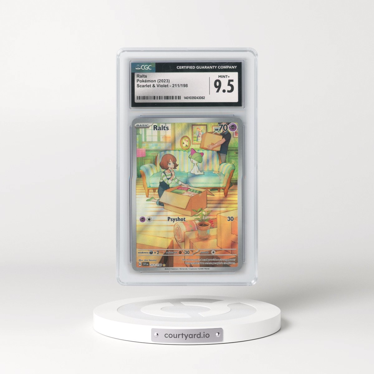 2023 Scarlet & Violet #211/198 Ralts - Illustration Rare (CGC 9.5 MINT+)