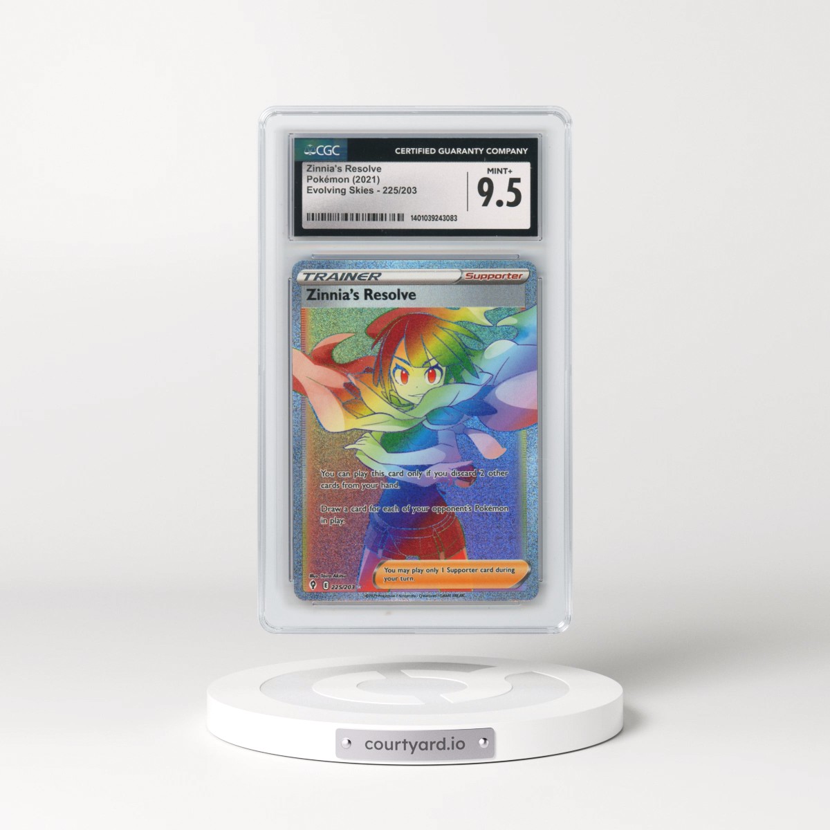 2021 Evolving Skies #225/203 Zinnia's Resolve - Secret (CGC 9.5 MINT+)