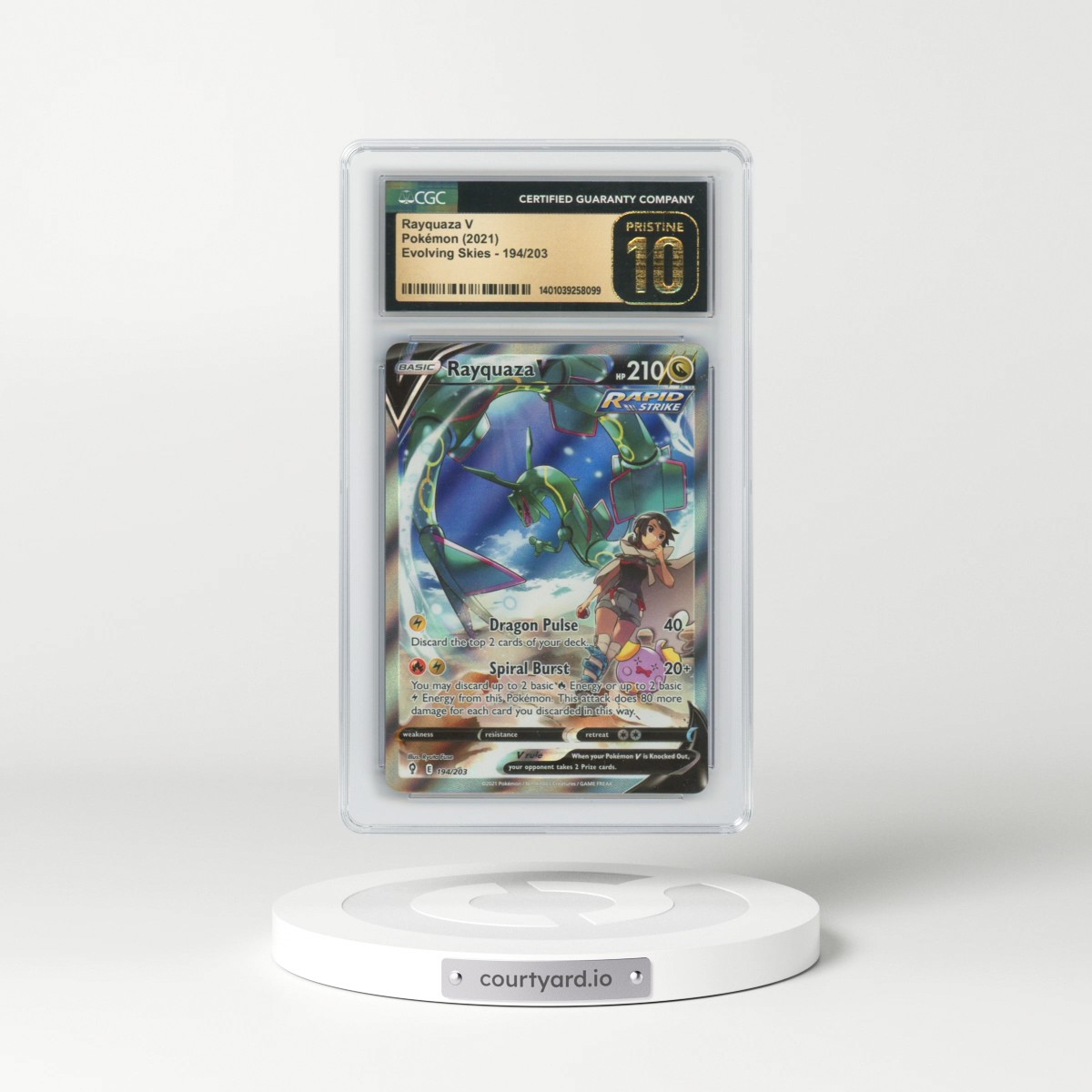 2021 Evolving Skies #194/203 Rayquaza V - Holo (CGC 10 PRISTINE)