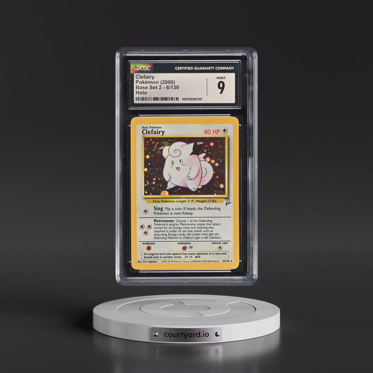 2000 Base Set 2 #6/130 Clefairy - Holo (CGC 9 MINT)