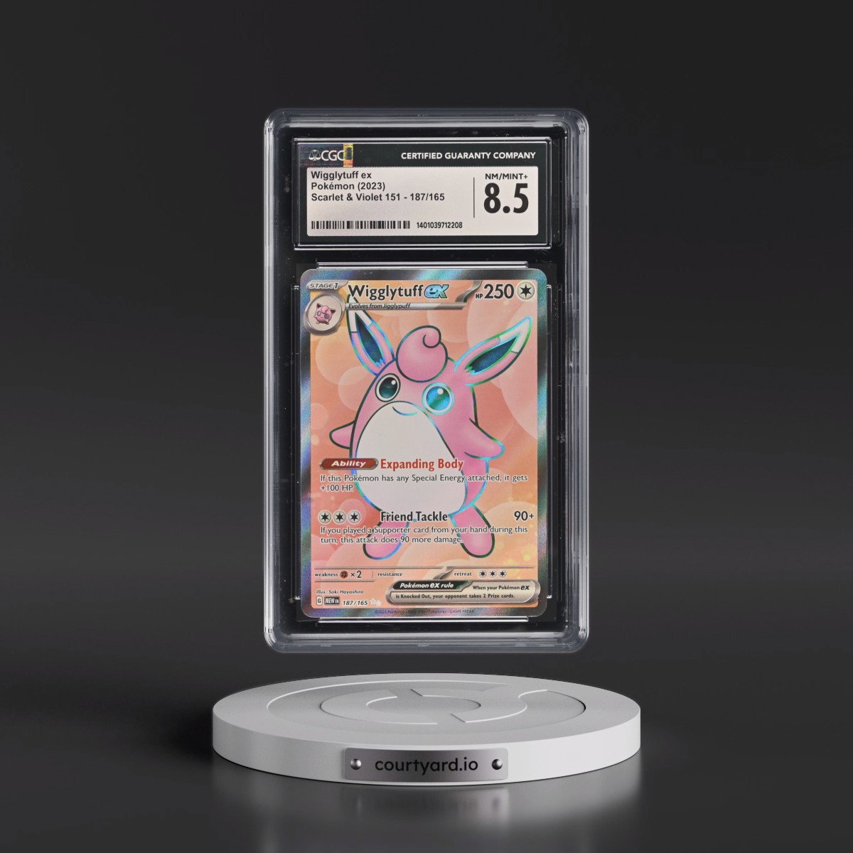 2023 Scarlet & Violet 151 - MEW EN #187/165 Wigglytuff ex - Ultra Rare Holo (CGC 8.5 NM-MT+)