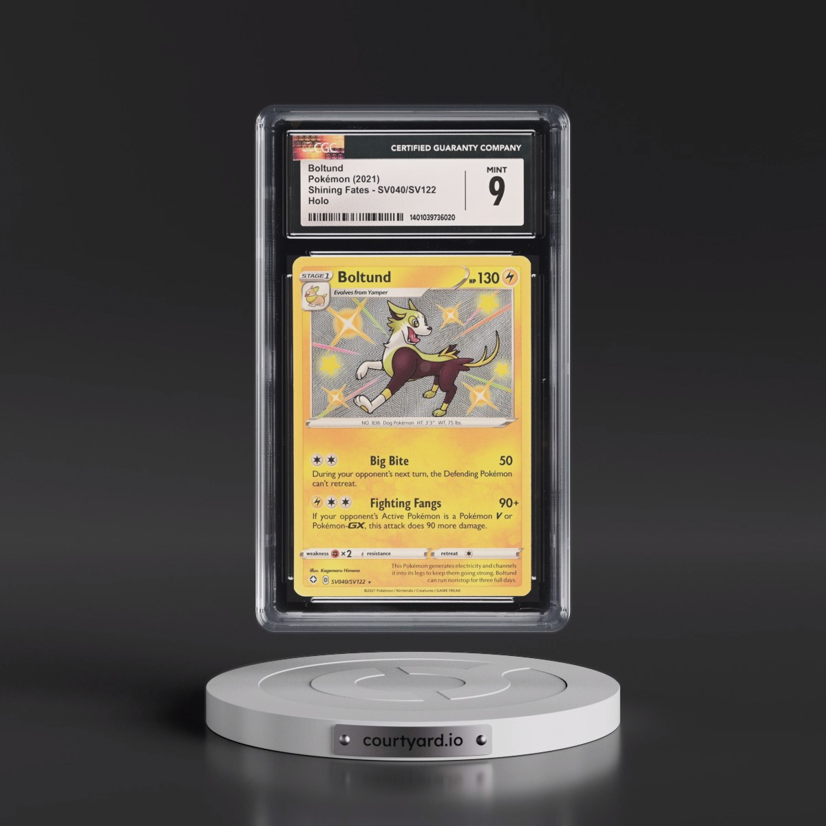 2021 Shining Fates #SV040/SV122 Boltund - Shiny Vault Holo (CGC 9 MINT)