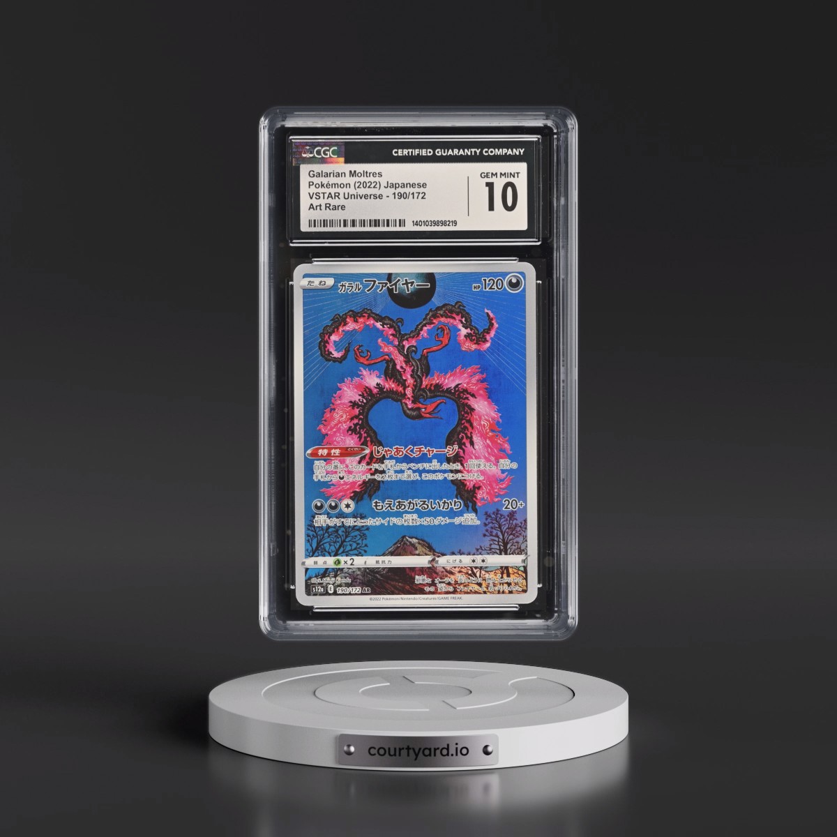 2022 VSTAR Universe #190/172 Galarian Moltres - Art Rare Holo (CGC 10 GEM MINT)