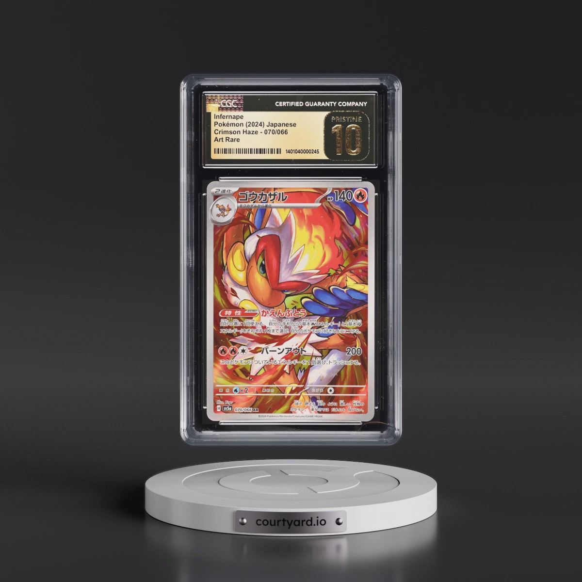 2024 Crimson Haze #070/066 Infernape - Art Rare Holo (CGC 10 PRISTINE)