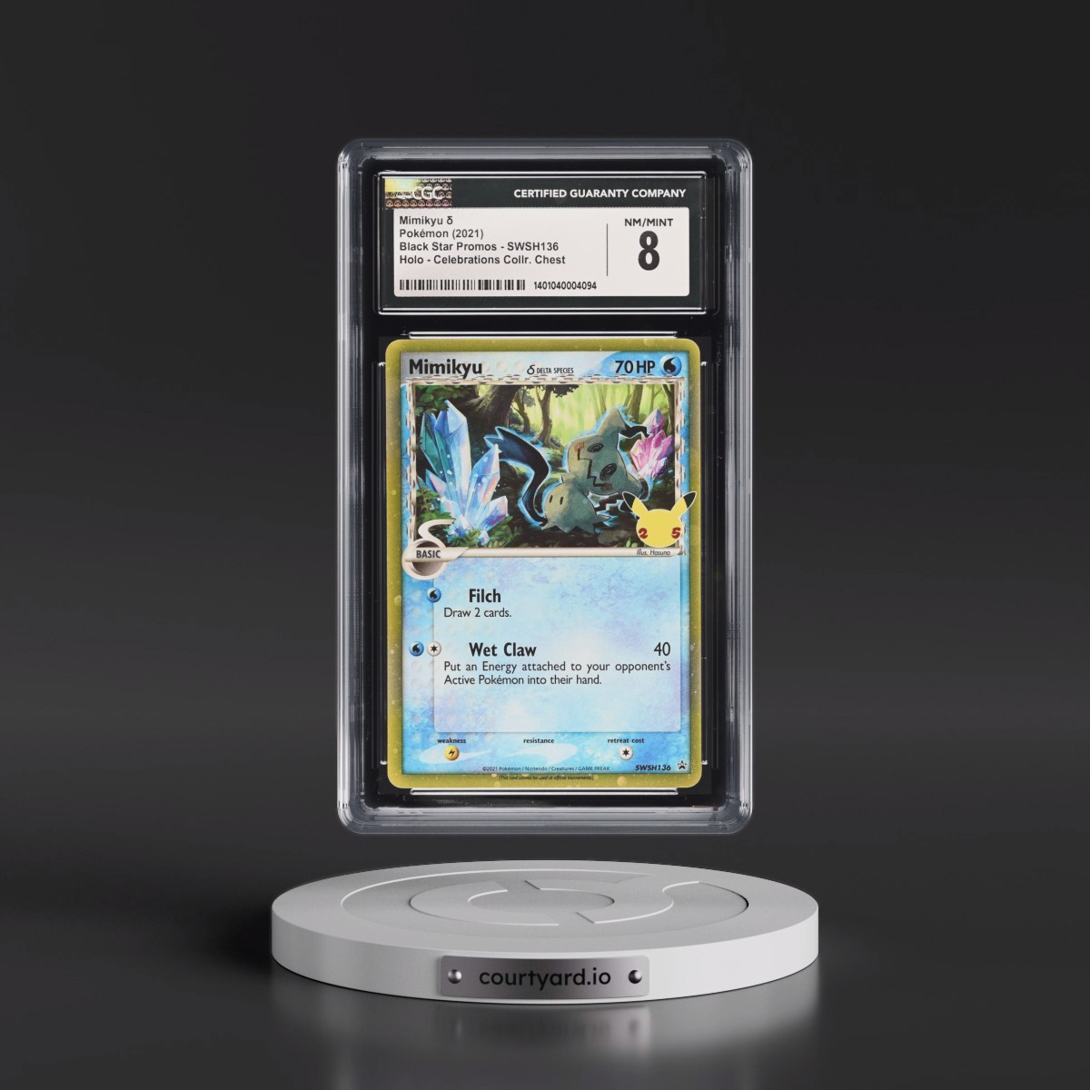 2017 Black Star Promos - Sword & Shield #SWSH136 Mimikyu ´ - Celebrations (Holo) (CGC 8 NM-MT)