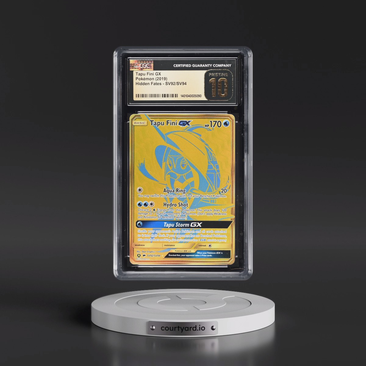 2019 Hidden Fates #SV92/SV94 Tapu Fini GX - Shiny Vault Holo (CGC 10 PRISTINE)
