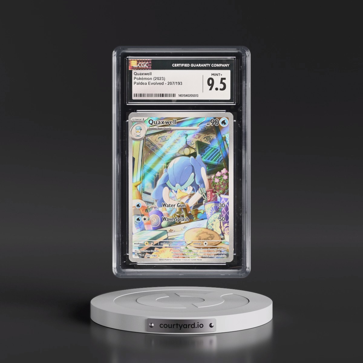 2023 Paldea Evolved - PAL EN #207/193 Quaxwell - Illustration Rare Holo (CGC 9.5 MINT+)