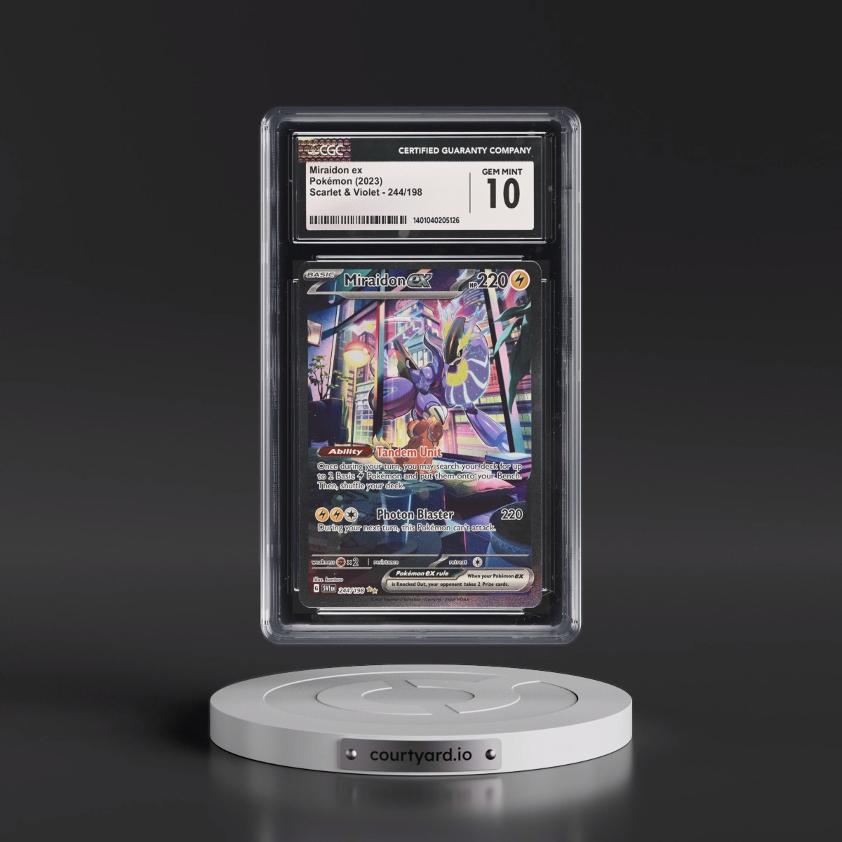 2023 Scarlet & Violet #244/198 Miraidon ex - Special Illustration Rare (Holo) (CGC 10 GEM MINT)