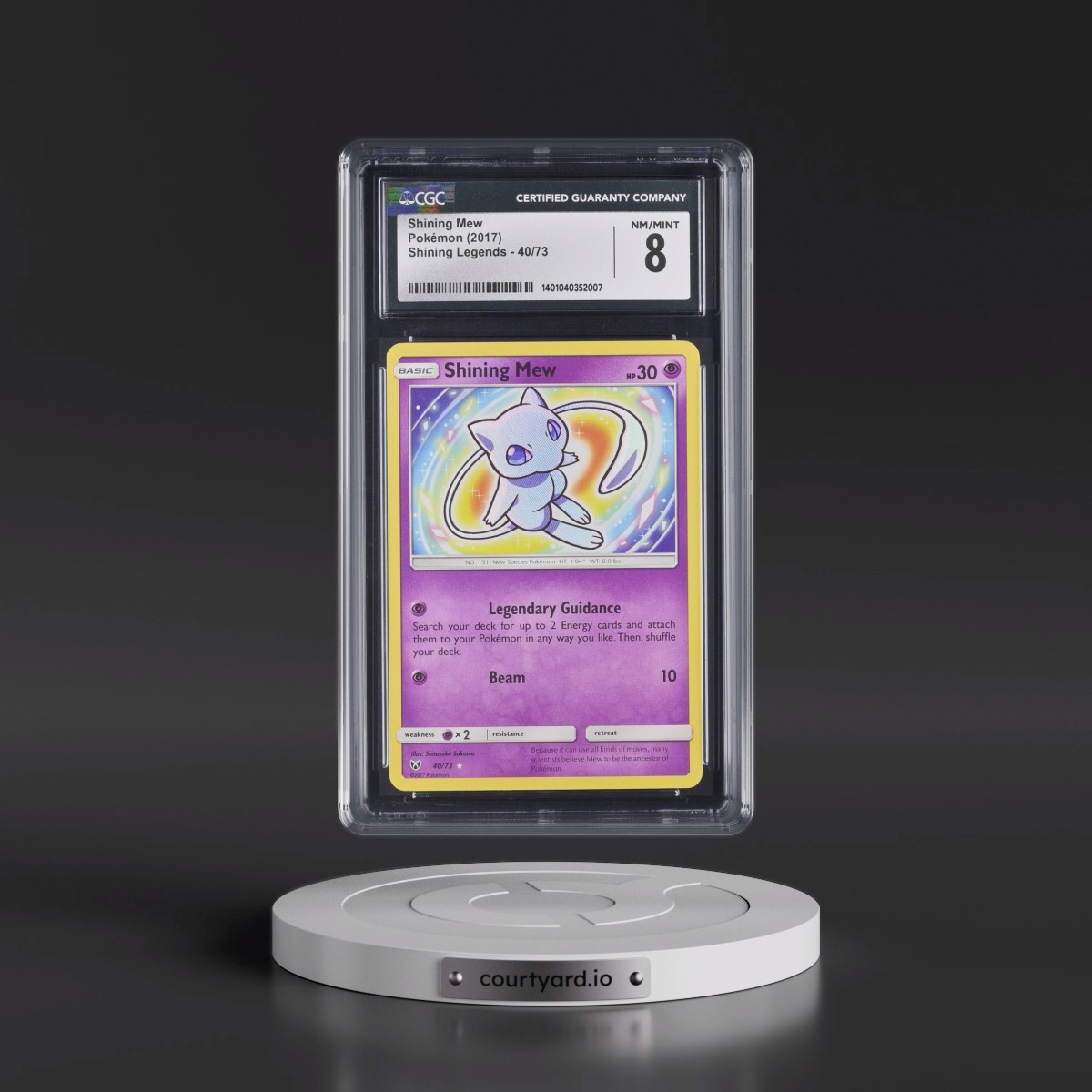 2017 Shining Legends #40/73 Shining Mew - Holo (CGC 8 NM-MT)