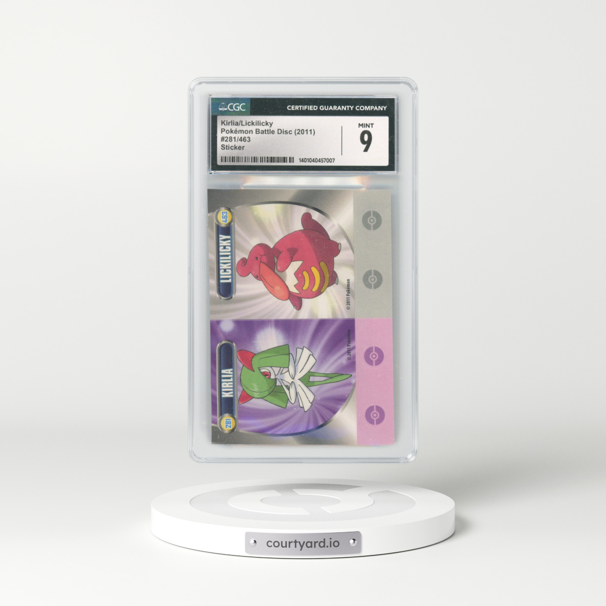 2011 Pokémon Battle Disc (2011) - English #281/463 Kirlia/Lickilicky - Sticker (CGC 9 MINT)