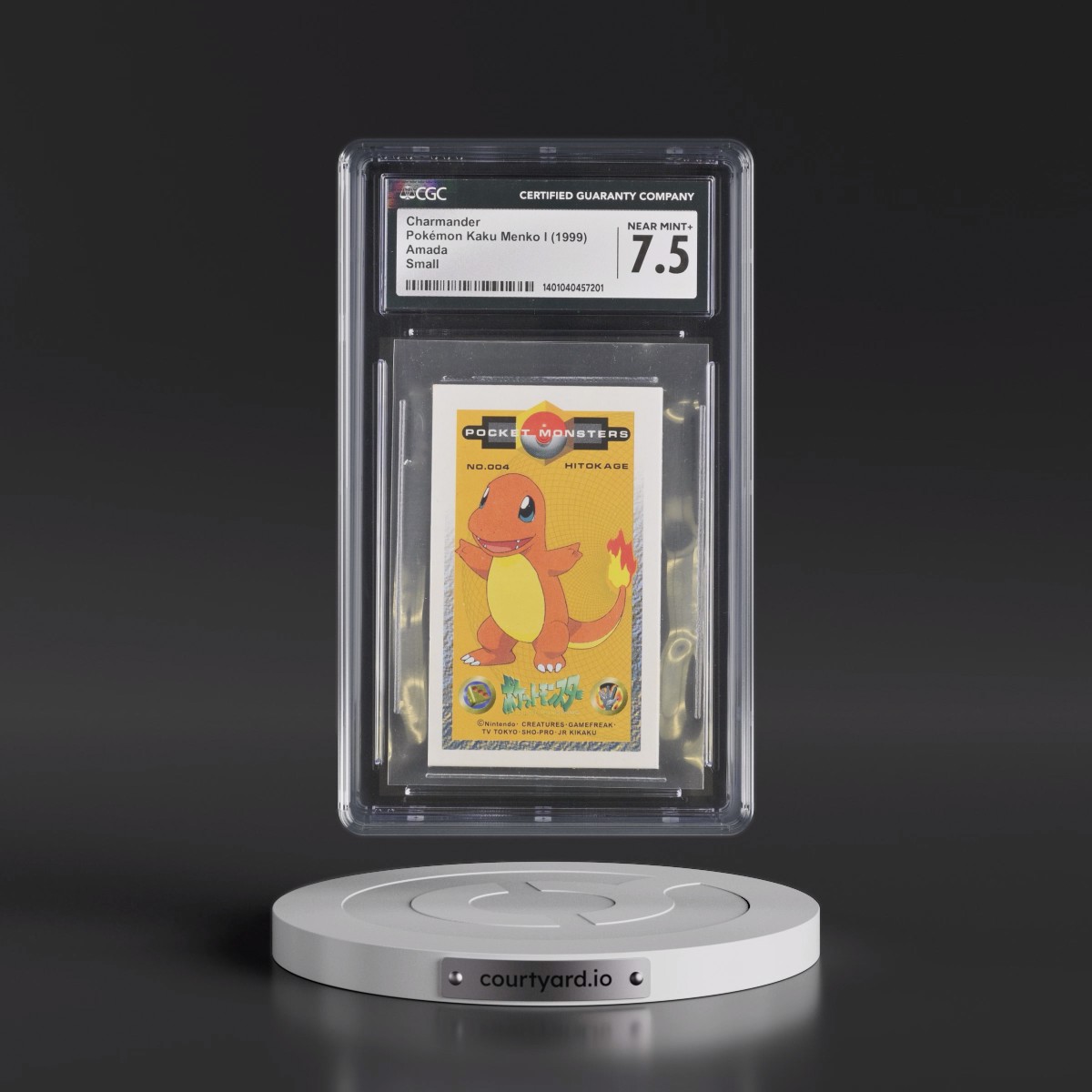 1999 Pokémon Kaku Menko I Charmander - Small (45MM x 74MM) (CGC 7.5 NM+)