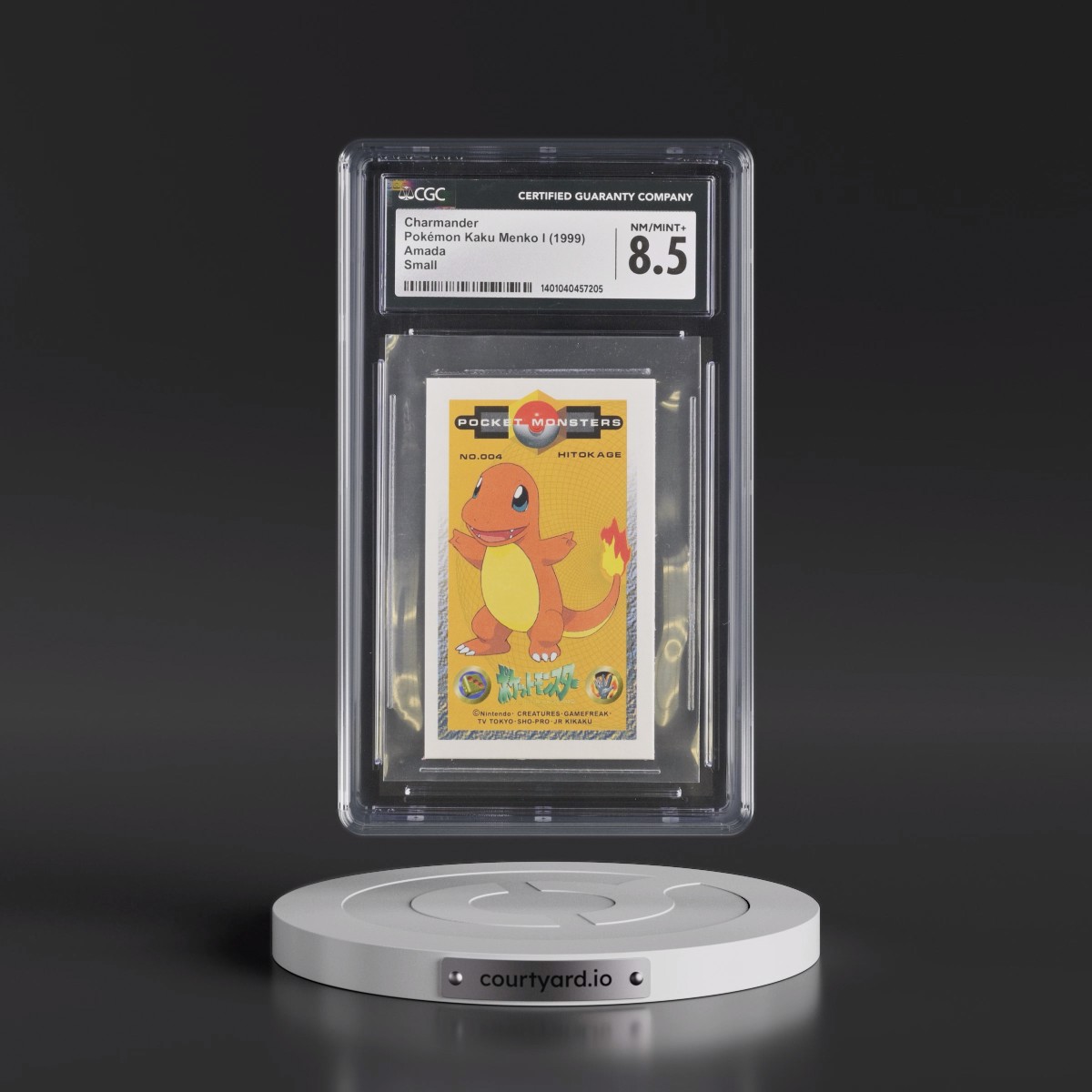 1999 Pokémon Kaku Menko I Charmander - Small (45MM x 74MM) (CGC 8.5 NM-MT+)