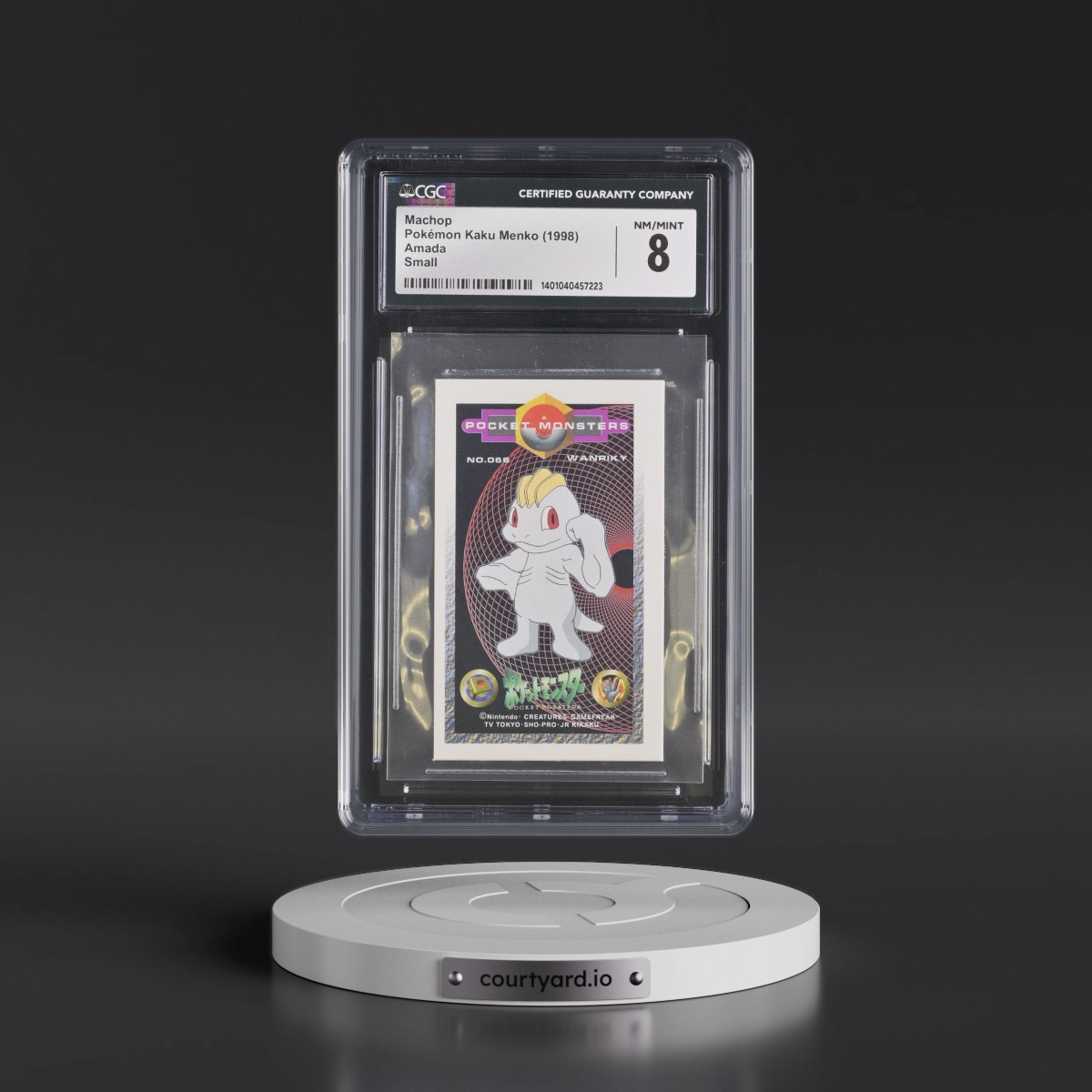 1998 Pokémon Kaku Menko (1998 Amada) - Japanese Machop - Small (45MM x 74MM) (CGC 8 NM-MT)