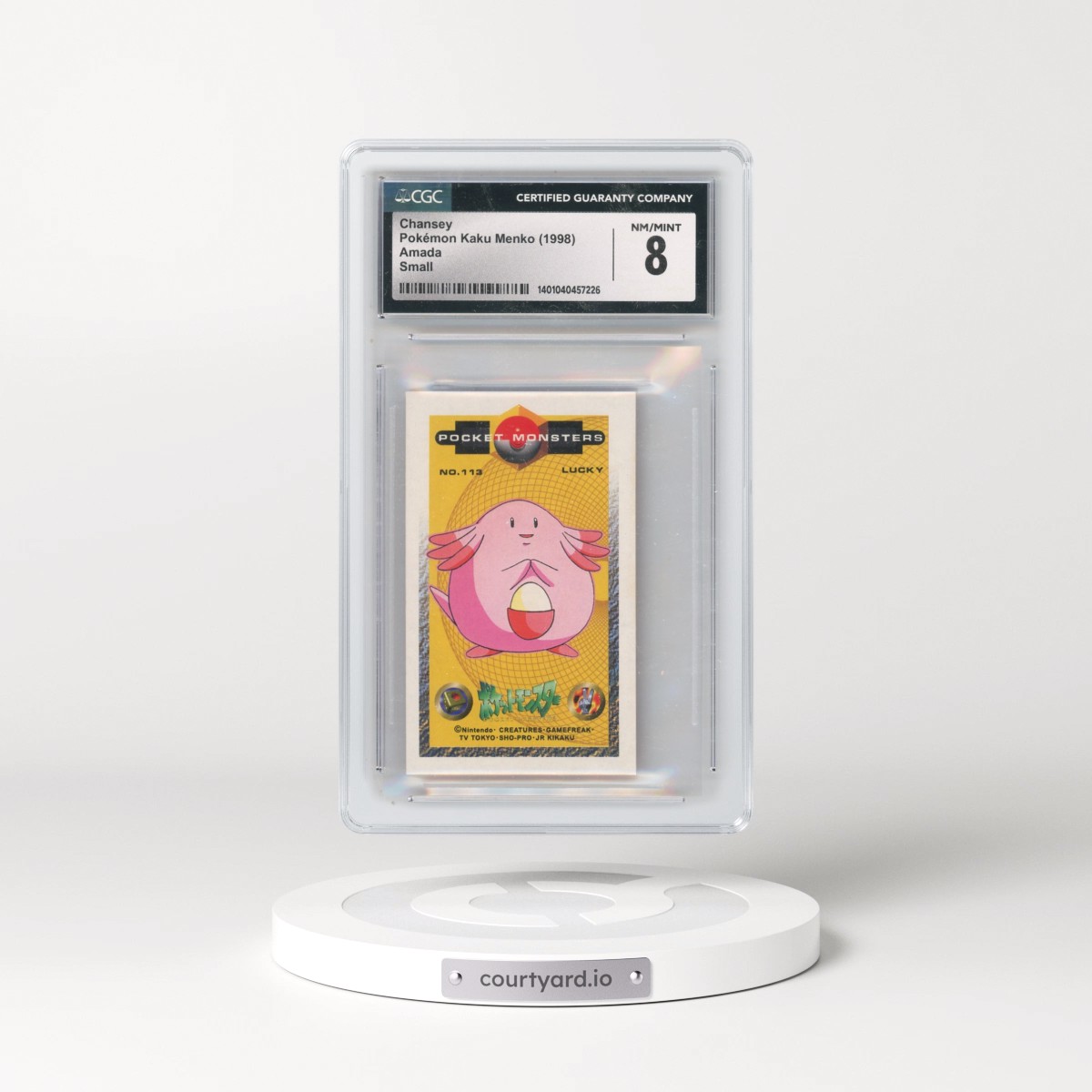 1998 Pokémon Kaku Menko (1998 Amada) - Japanese Chansey - Small (45MM x 74MM) (CGC 8 NM-MT)