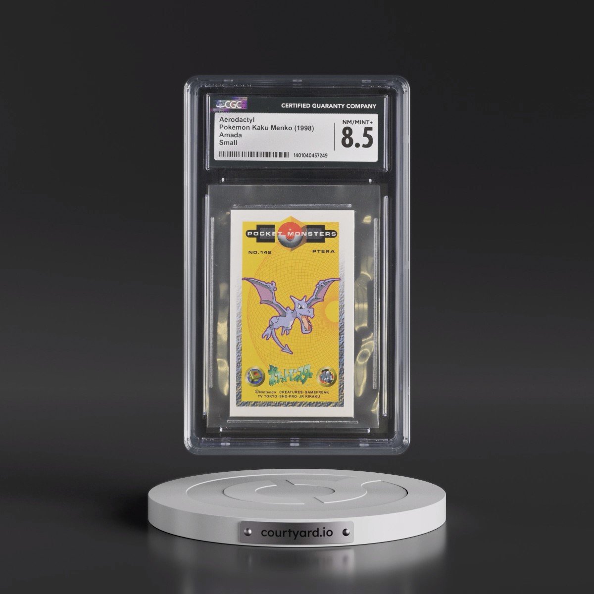 1998 Pokémon Kaku Menko (1998 Amada) - Japanese Aerodactyl - Small (45MM x 74MM) (CGC 8.5 NM-MT+)