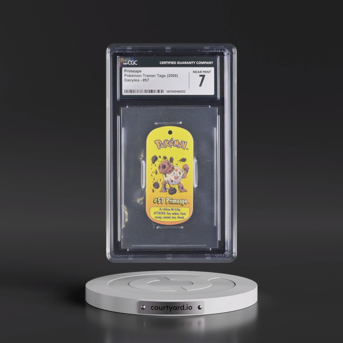 2000 Pokémon Trainer Tags (2000 Dairylea) - English #57 Primeape (CGC 7 NM)