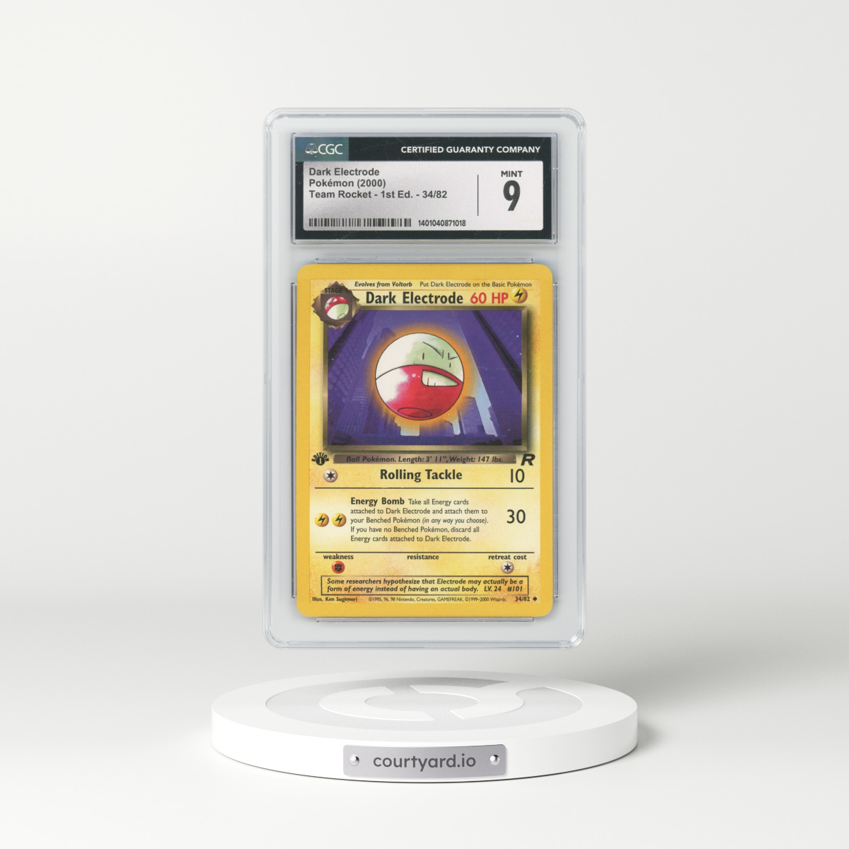 2000 Team Rocket #34 Dark Electrode - 1st Edition (CGC 9 MINT)