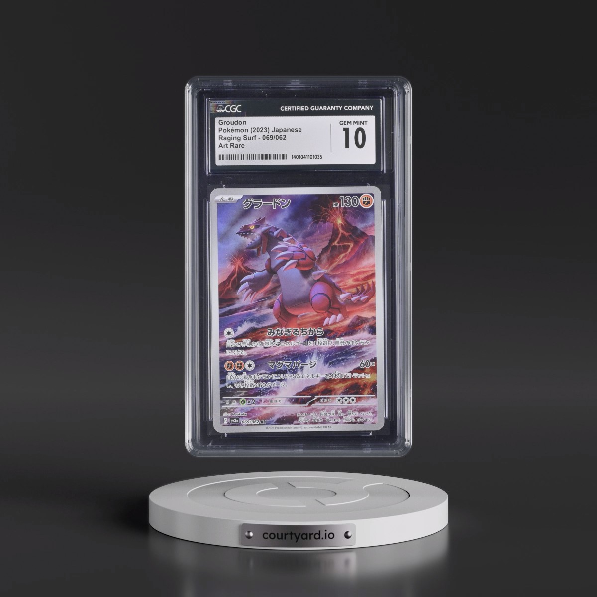 2023 Raging Surf #069/062 Groudon - Art Rare Holo (CGC 10 GEM MINT)