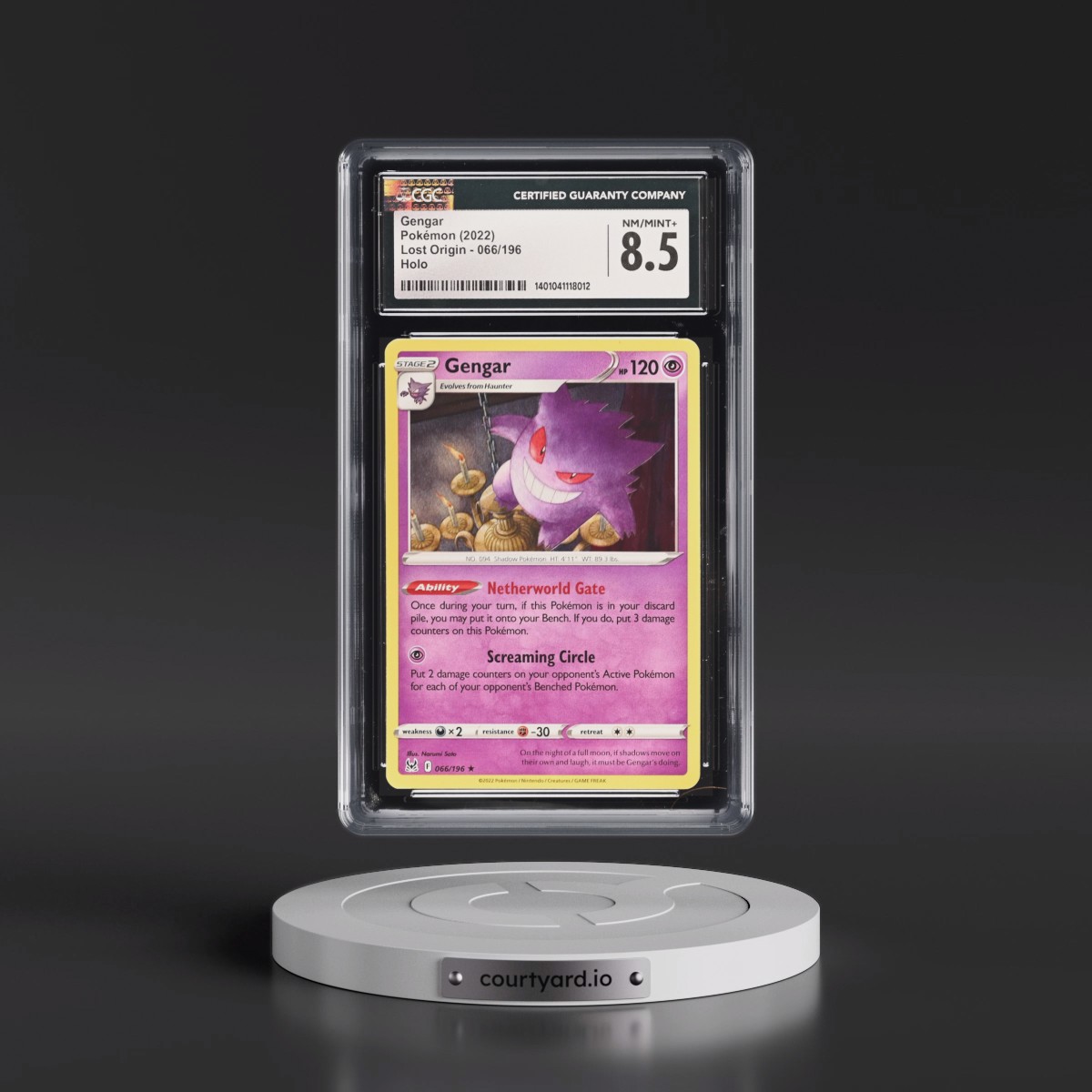 2022 Lost Origin #066/196 Gengar - Holo (CGC 8.5 NM-MT+)
