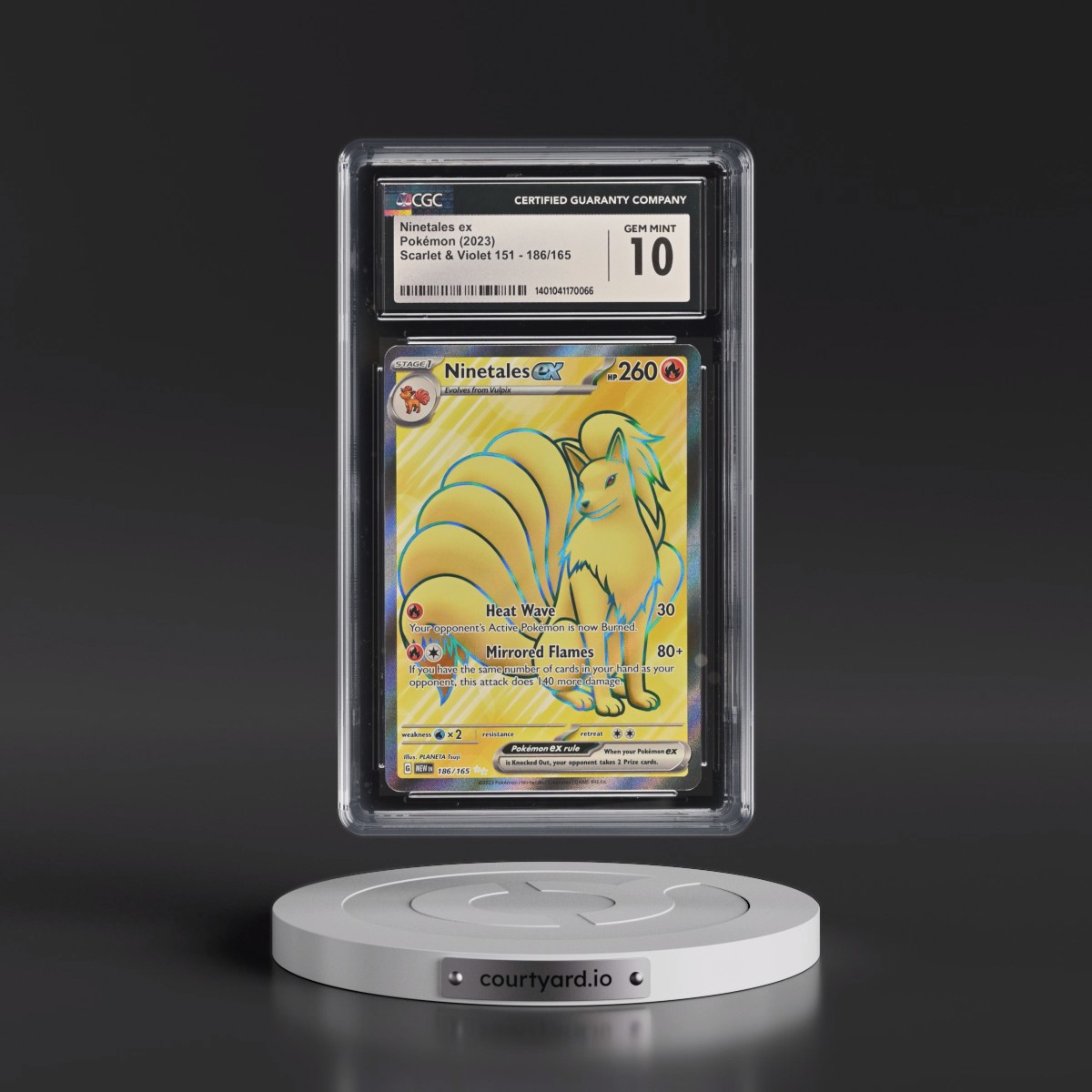 2023 Scarlet & Violet 151 - MEW EN #186/165 Ninetales ex - Ultra Rare Holo (CGC 10 GEM MINT)