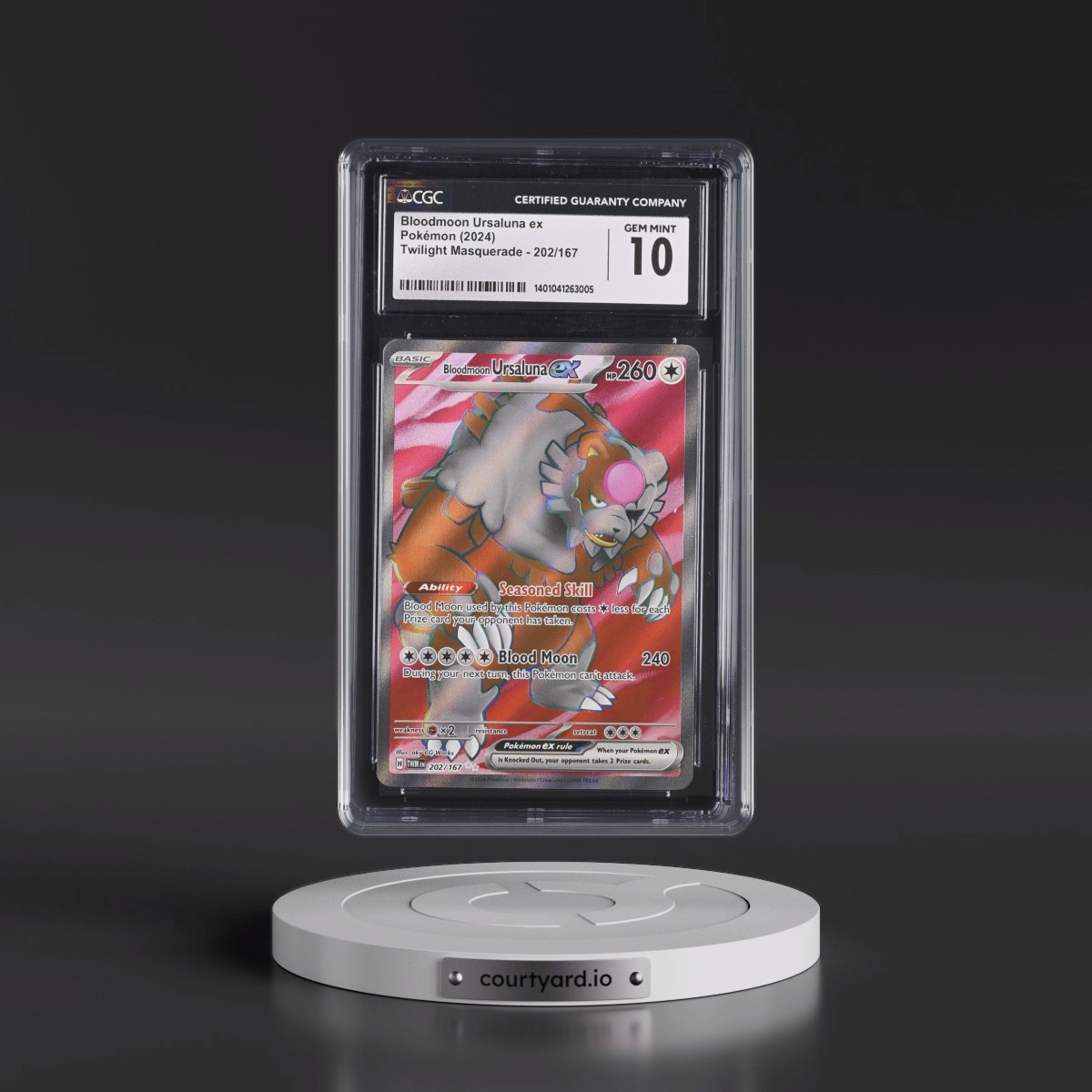2024 Twilight Masquerade - TWM EN #202/167 Bloodmoon Ursaluna ex - Ultra Rare Holo (CGC 10 GEM MINT)