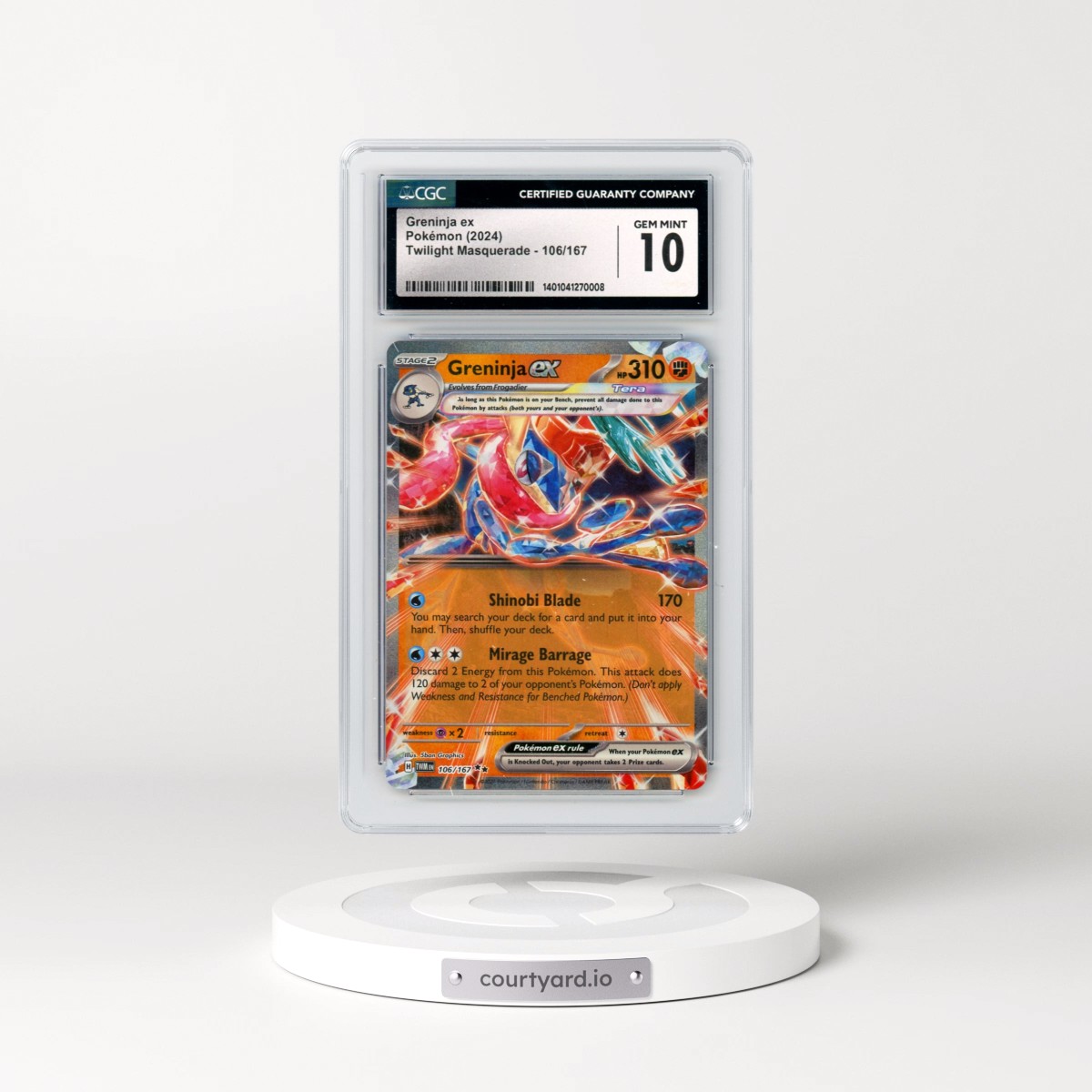 2024 Twilight Masquerade - TWM EN #106/167 Greninja ex (CGC 10 GEM MINT)