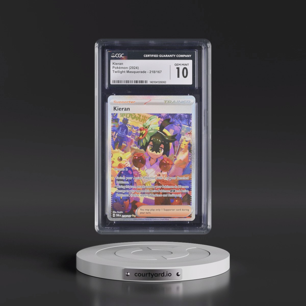 2024 Twilight Masquerade - TWM EN #218/167 Kieran - Special Illustration Rare (CGC 10 GEM MINT)