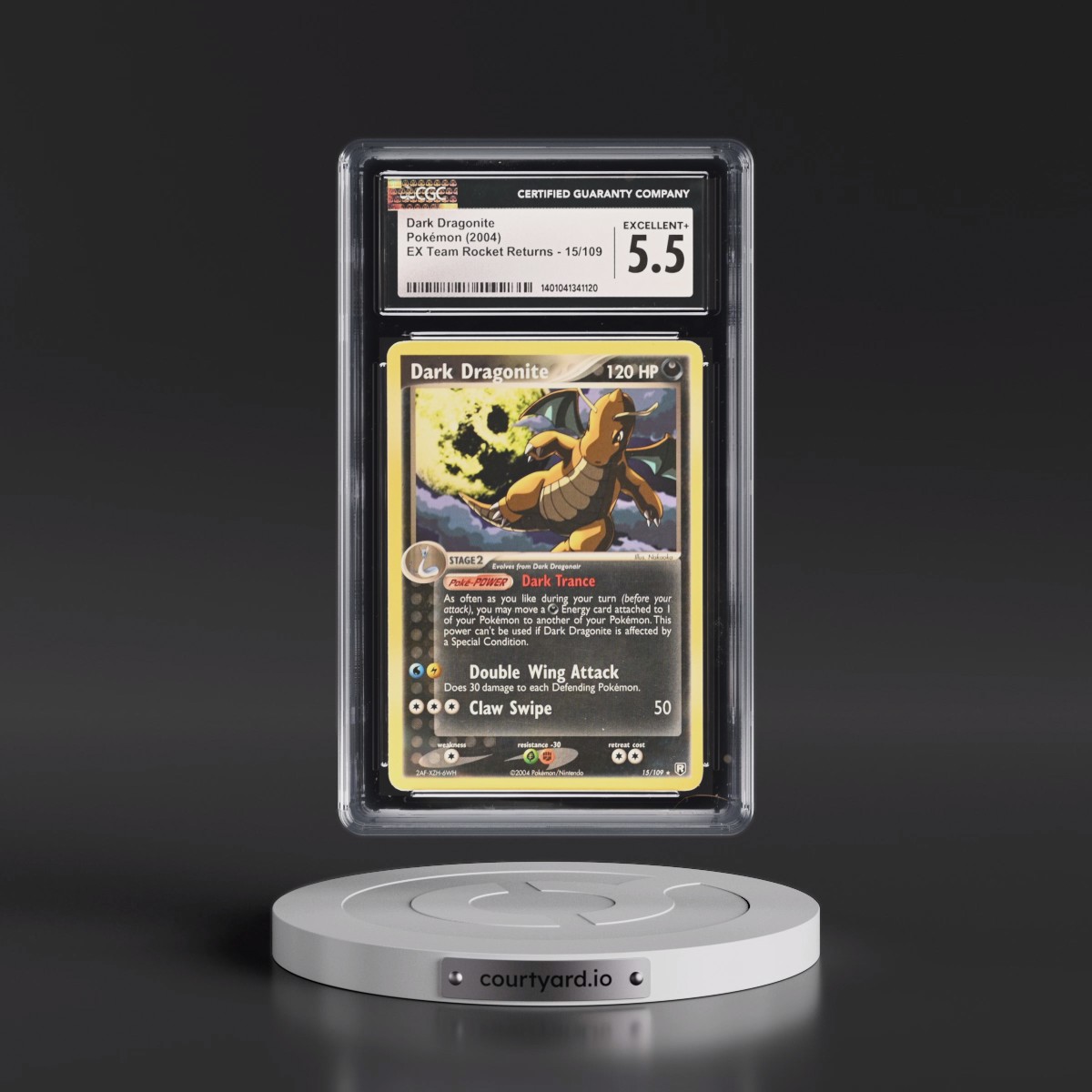 2004 EX Team Rocket Returns #15/109 Dark Dragonite - (Non Holo) (CGC 5.5 EX+)