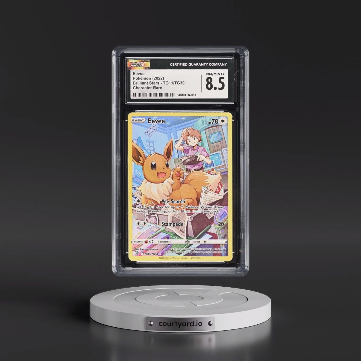 2022 Brilliant Stars #TG11/TG30 Eevee - Trainer Gallery Holo (CGC 8.5 NM-MT+)
