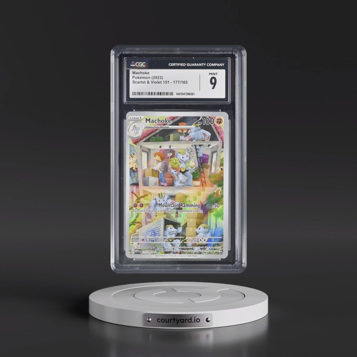 2023 Scarlet & Violet 151 - MEW EN #177/165 Machoke - Illustration Rare Holo (CGC 9 MINT)