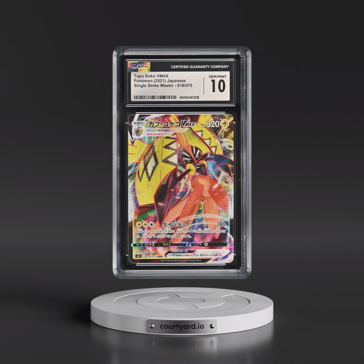 2021 Single Strike Master #018/070 Tapu Koko VMAX - Holo (CGC 10 GEM MINT)