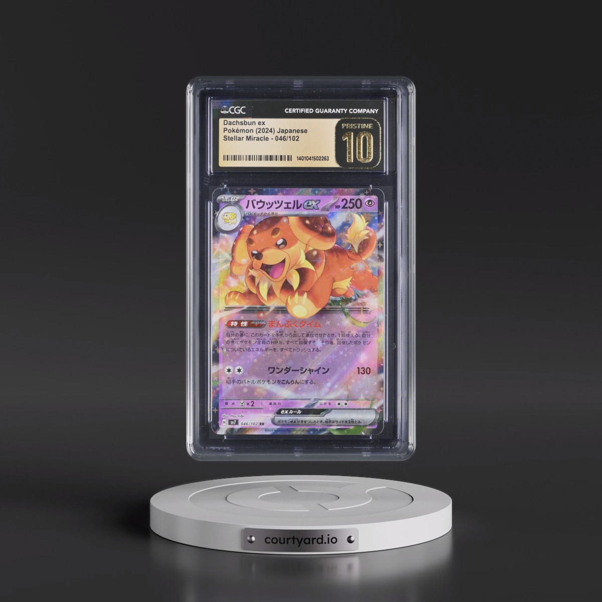 2024 Stellar Miracle #046/102 Dachsbun ex - Holo (CGC 10 PRISTINE)