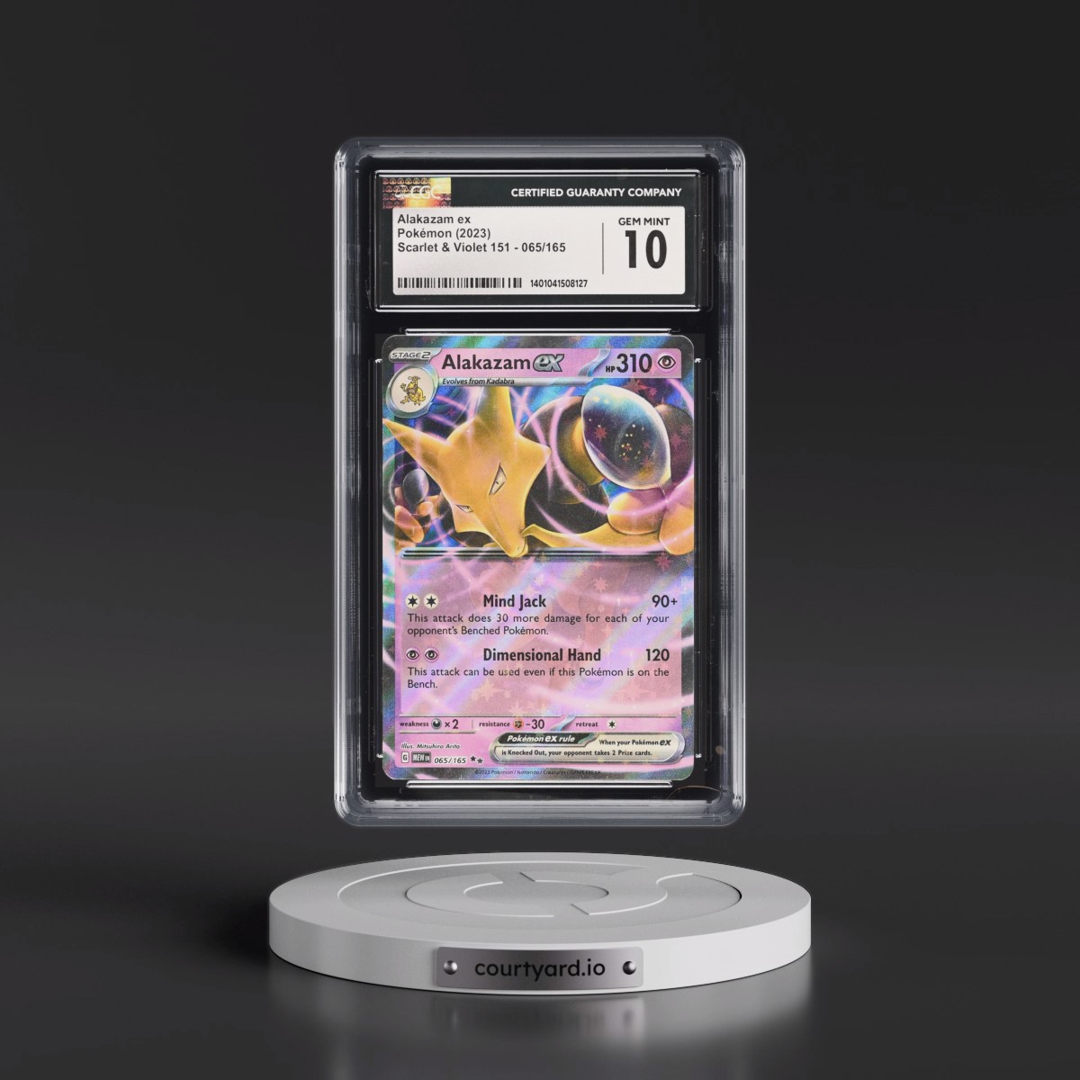 2023 Scarlet & Violet 151 - MEW EN #065/165 Alakazam ex - Holo (CGC 10 GEM MINT)