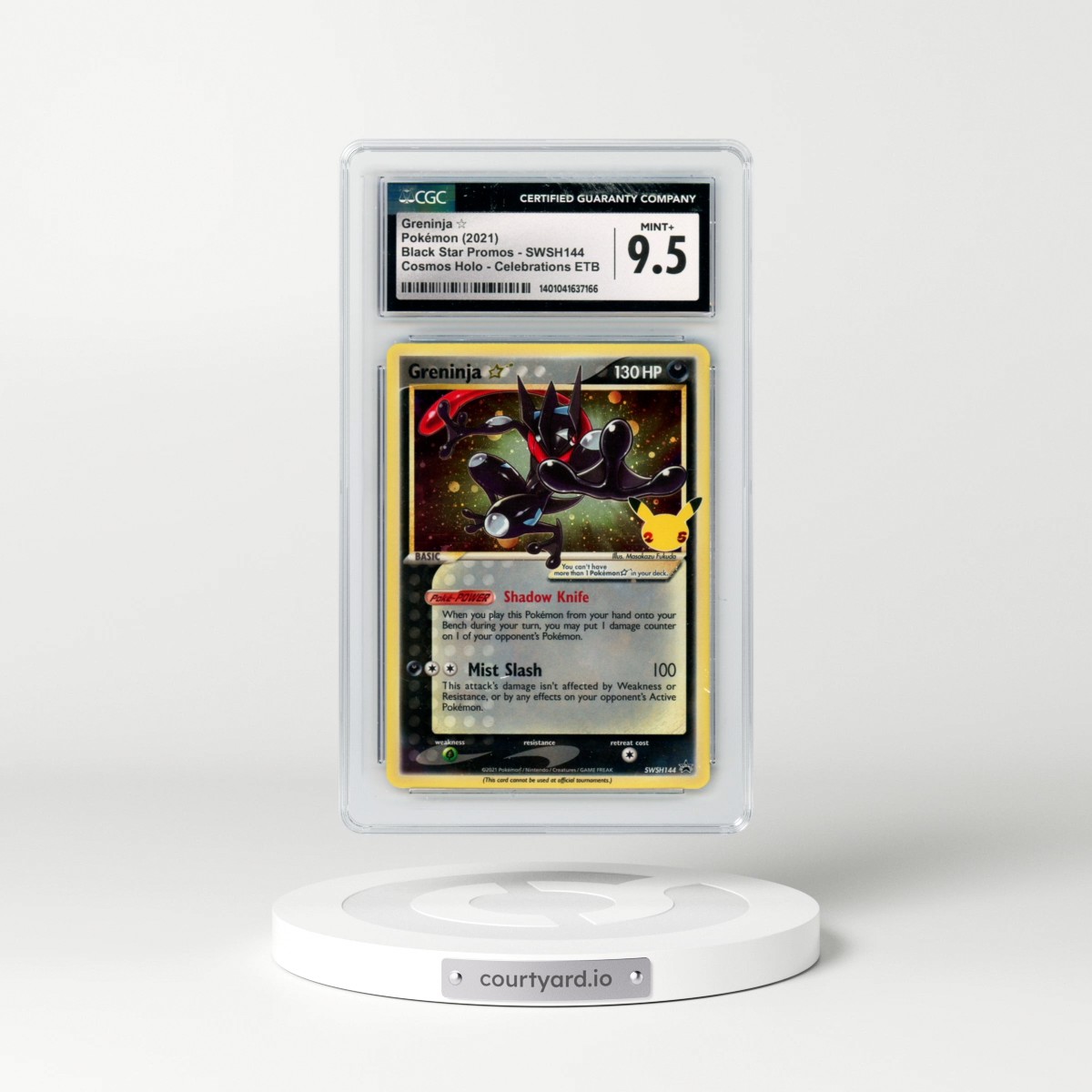 2017 Black Star Promos - Sword & Shield #SWSH144 Greninja ☆ - Cosmos Holo Celebrations ETB (CGC 9.5 MINT+)