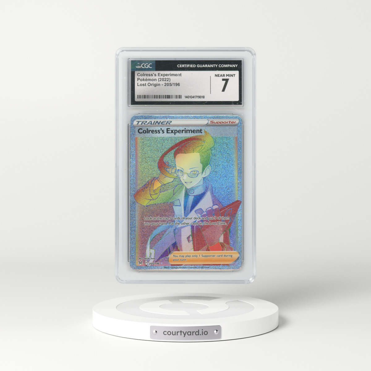 2022 Lost Origin #205 Colress's Experiment - Full Art Holo (CGC 7 NM)