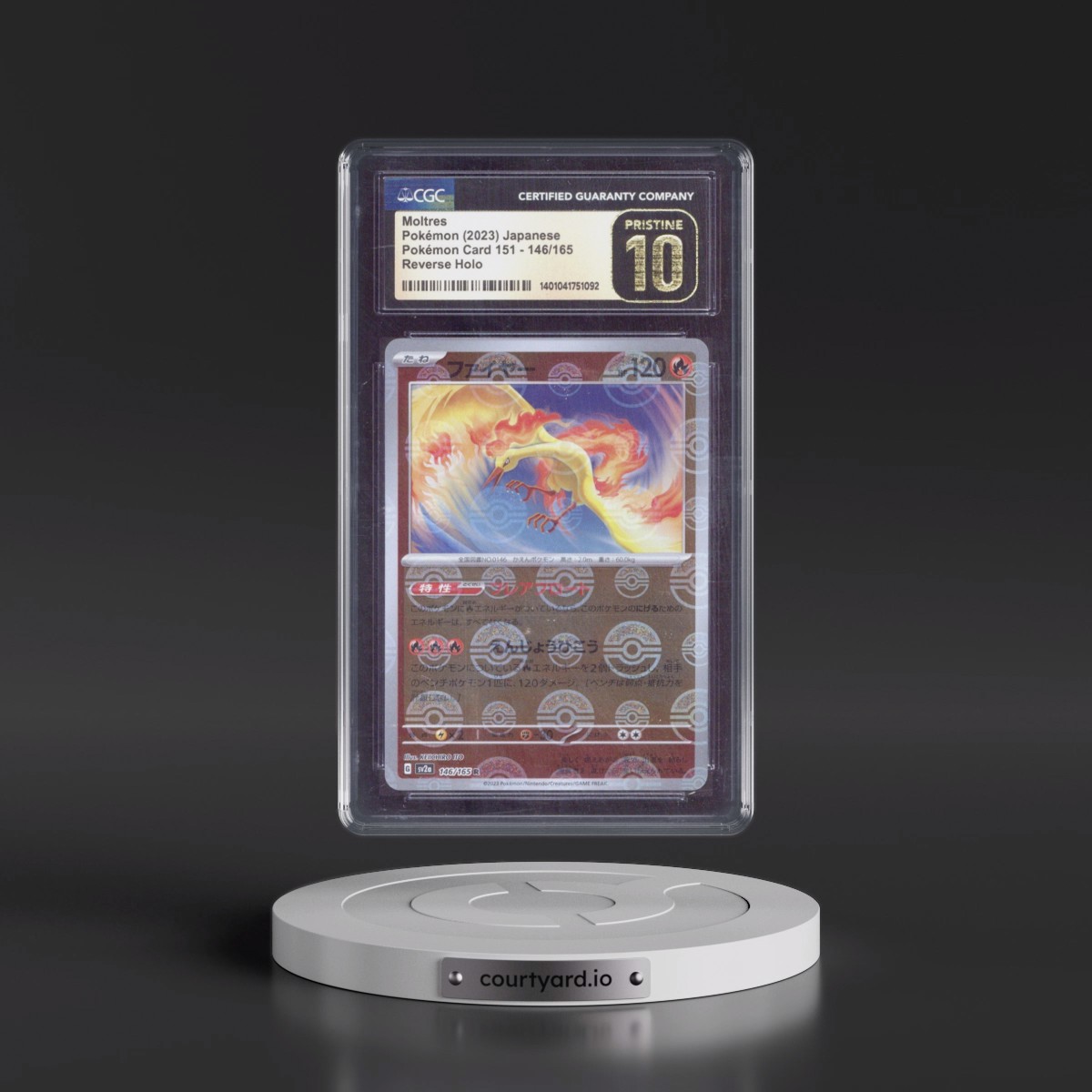 2023 Pokémon Card 151 #146/165 Moltres - Reverse Holo Poké Ball (CGC 10 PRISTINE)