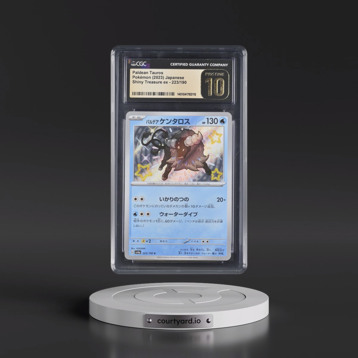 2023 Shiny Treasure ex #223/190 Paldean Tauros - Shiny Rare Holo (CGC 10 PRISTINE)